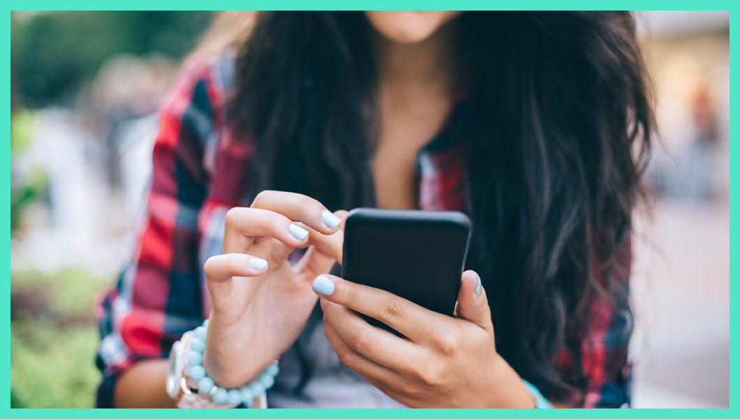 Woman on phone close up
