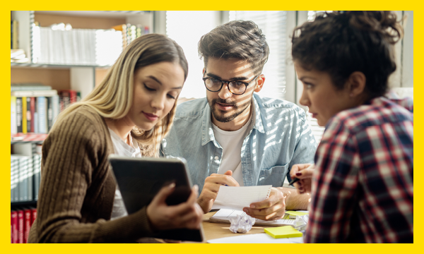 Young people with tablet