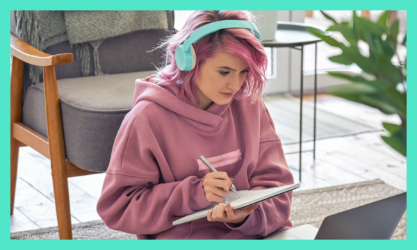 Girl with headphones