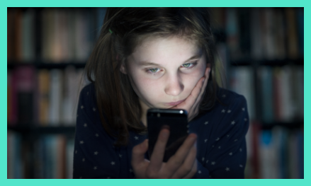 Young girl on social media
